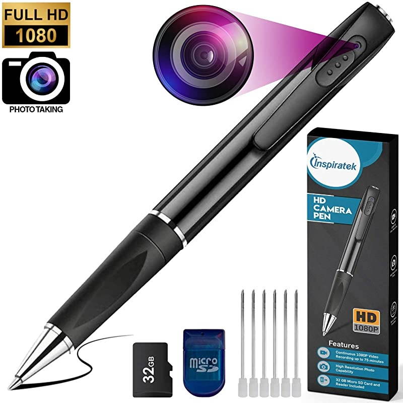 Spy Camera 1080P HD Recording (with 32 GB Memory Card) - Spy Pen Camera, Hidden Camera Pen - Camera Hidden Cam, Spy Cam with Small Camera - Hidden Camera, Micro Camera for Spy Gear