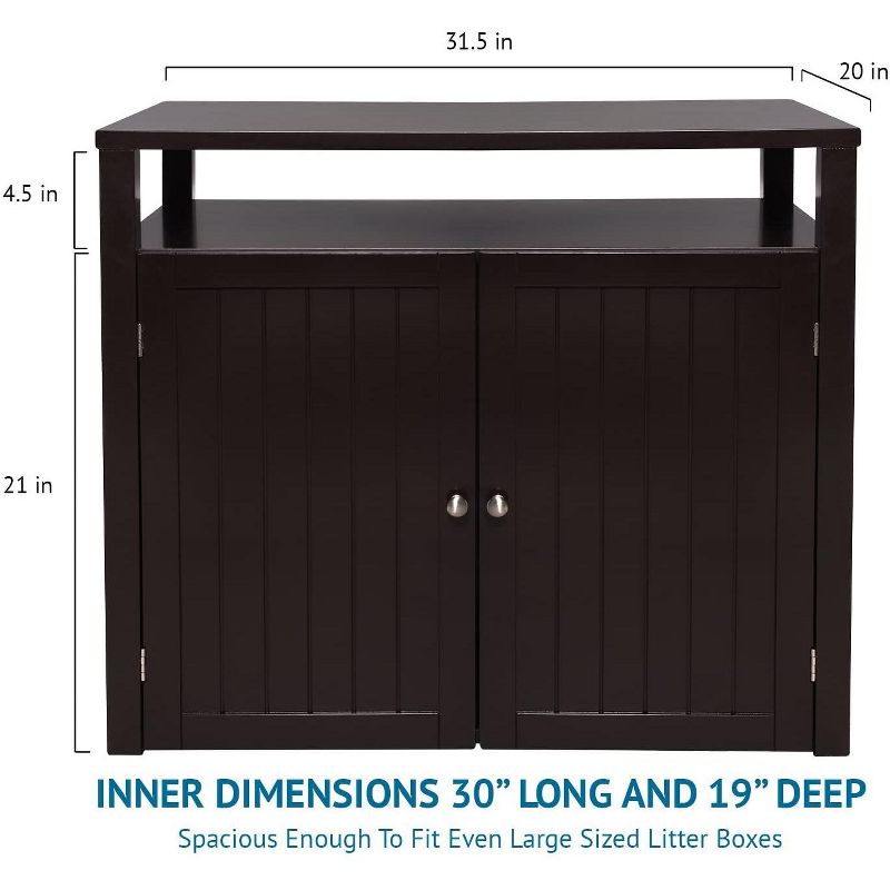 Arf Pets Cat litter Box Enclosure, Furniture Large Box House with Table