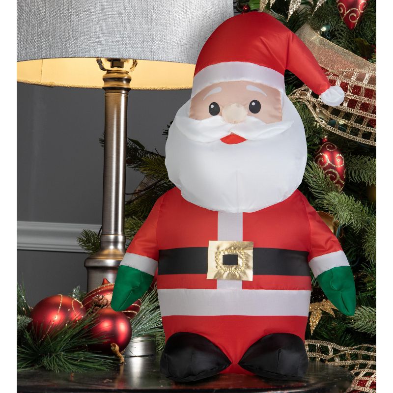 Gemmy Airdorable Christmas Airblown Inflatable Santa,  Tall, Multicolored