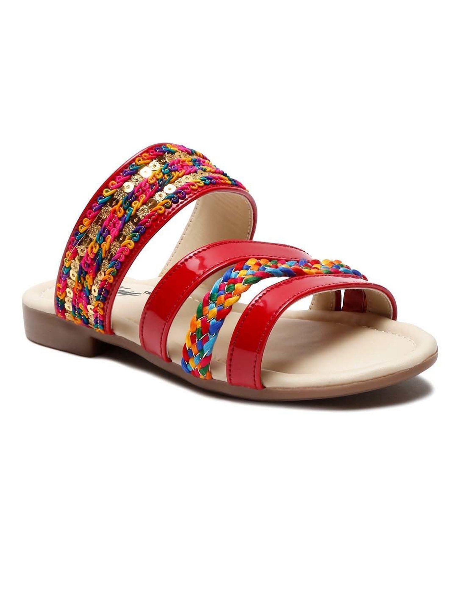 Shoetopia Kids Beige Toe Ring Sandals