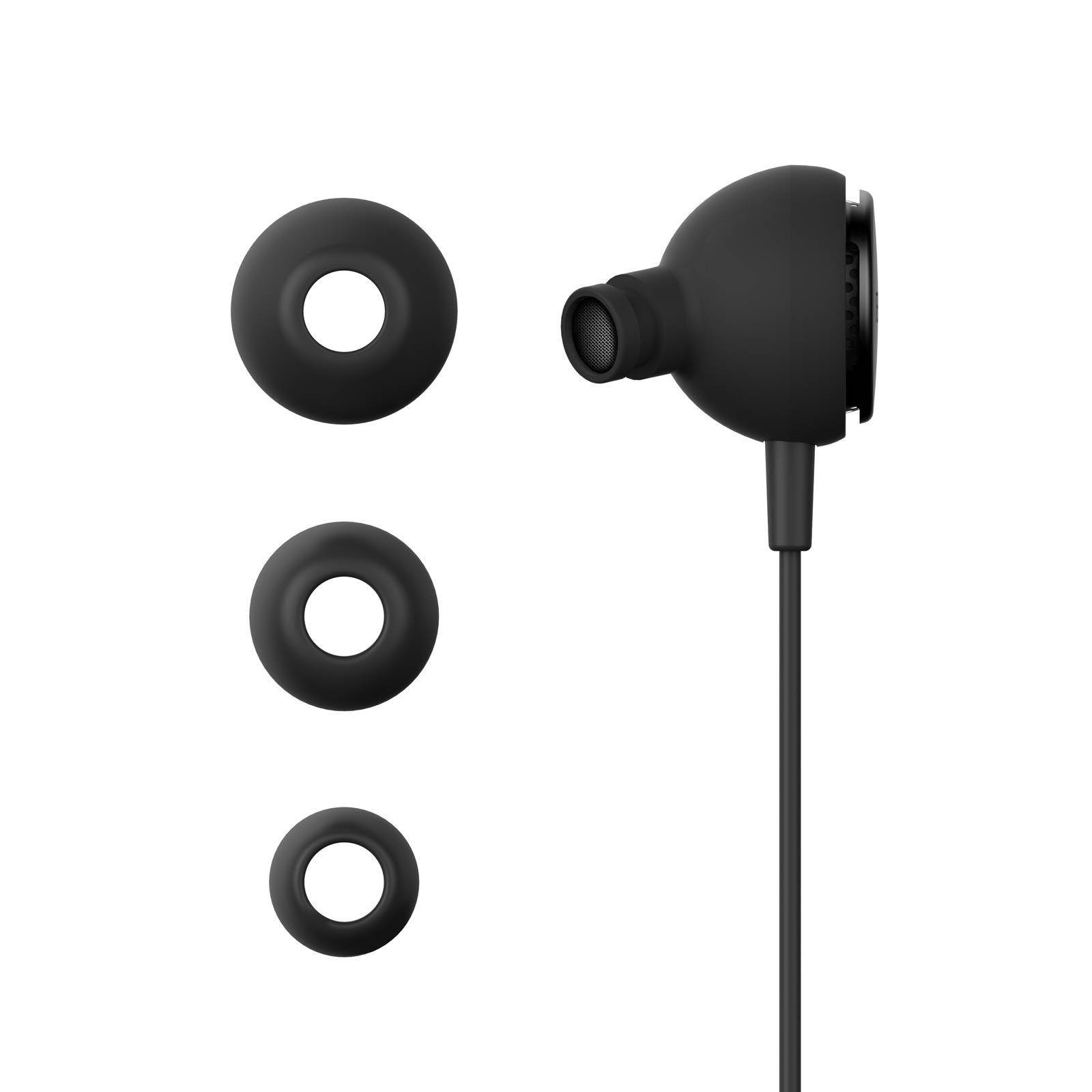 Edifier P293 Plus Headphones In-Ear Earphones Inline Volume Playback Controls Flat L Shaped Cable Comfortable Eartips - Black