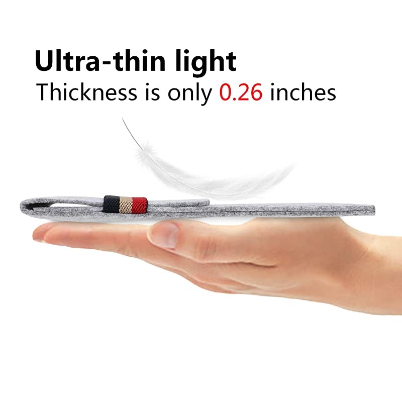 6 Inch E-Reader Sleeve Case Bag, Kobo Touch 2.0 / Tolino Shine 6" Tablet E-Book E-Reader Slim Felt Bag Sleeve Case- (Light Grey)