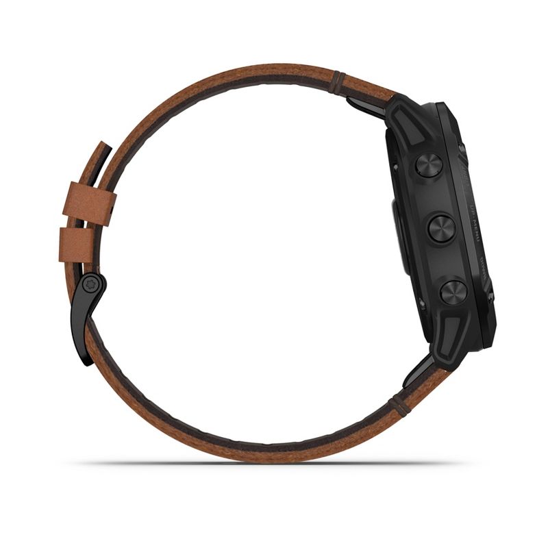Garmin fenix 6X Sapphire Black - Brown Leather Band