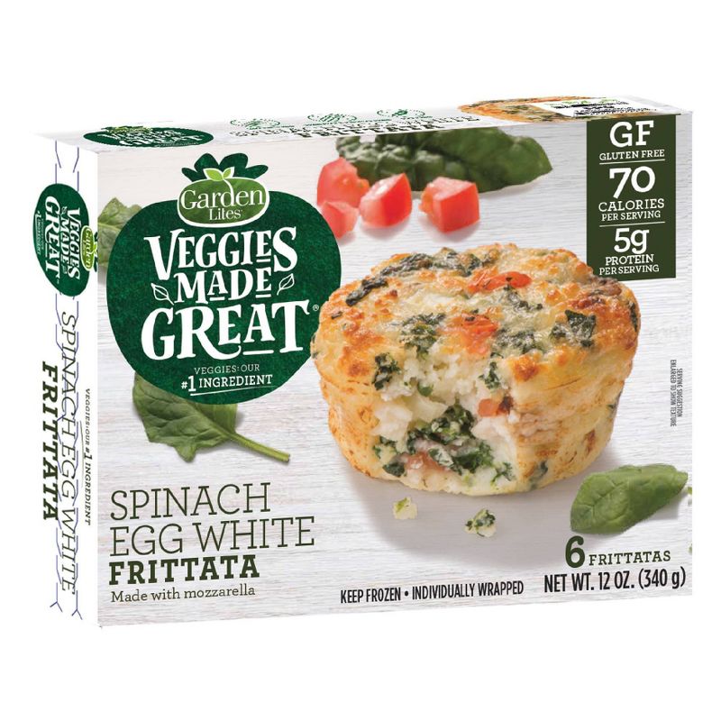 Garden Lites Veggies Made Great Frozen Spinach Egg White Frittata - 12oz/6ct