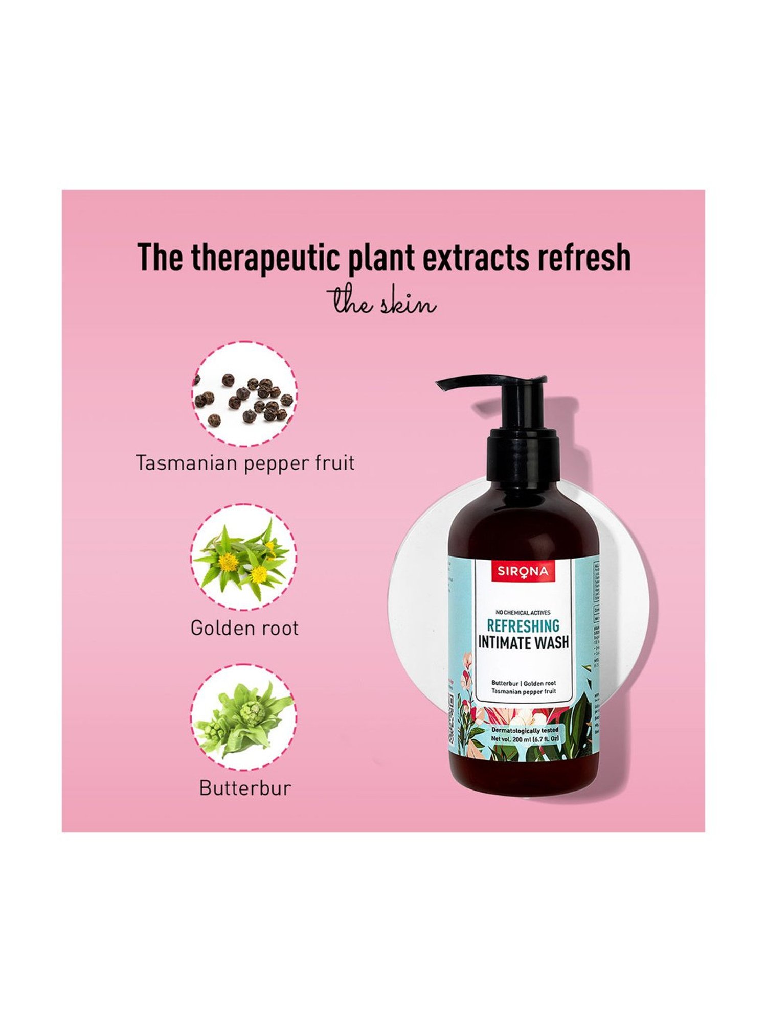 Sirona Natural pH Balanced Refreshing Intimate Wash - 200 ml