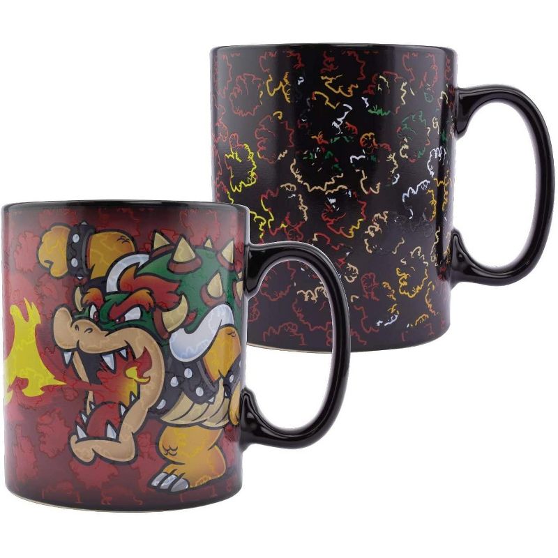 Paladone Products Ltd. Super Mario Bowser Oversized 18.5oz Heat Change Ceramic Mug