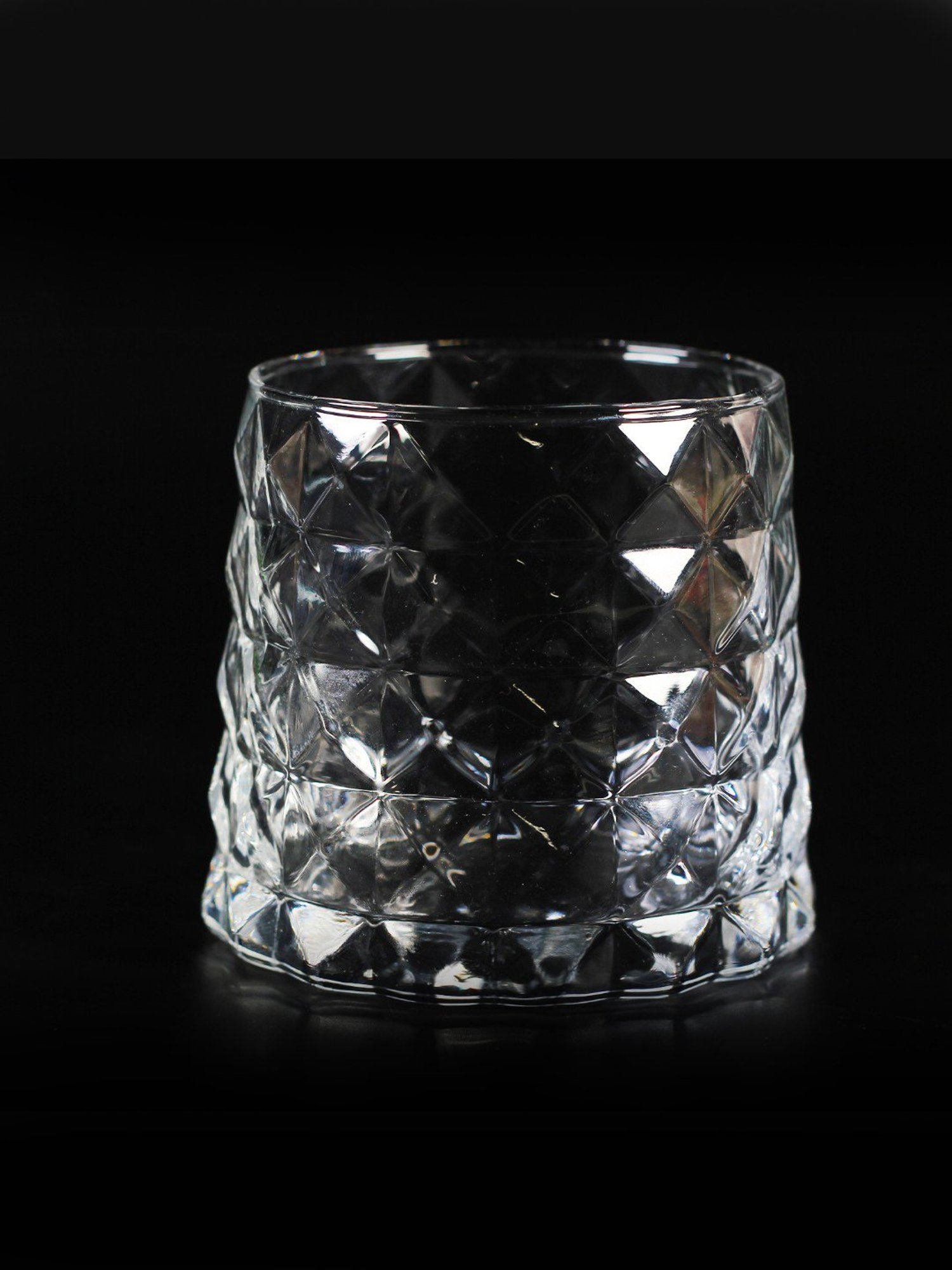 Melbify Embosed Diamond Cut Transparent Whiskey Glass 320ml - Set of 6