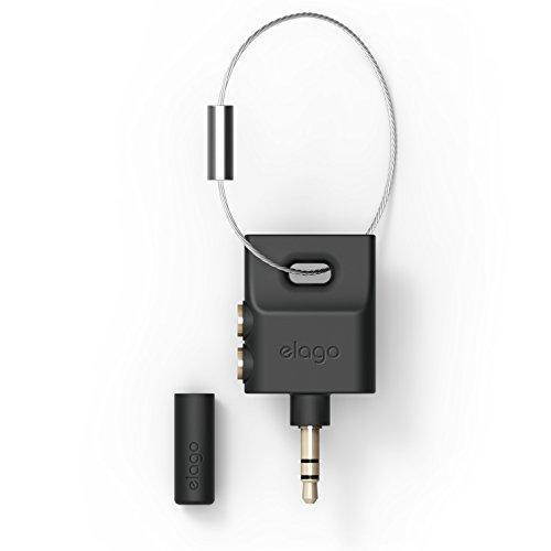 elago Keyring Headphone Splitter for iPhone, iPad, iPod, Galaxy and Any Portable Device with 3.5mm (Black)