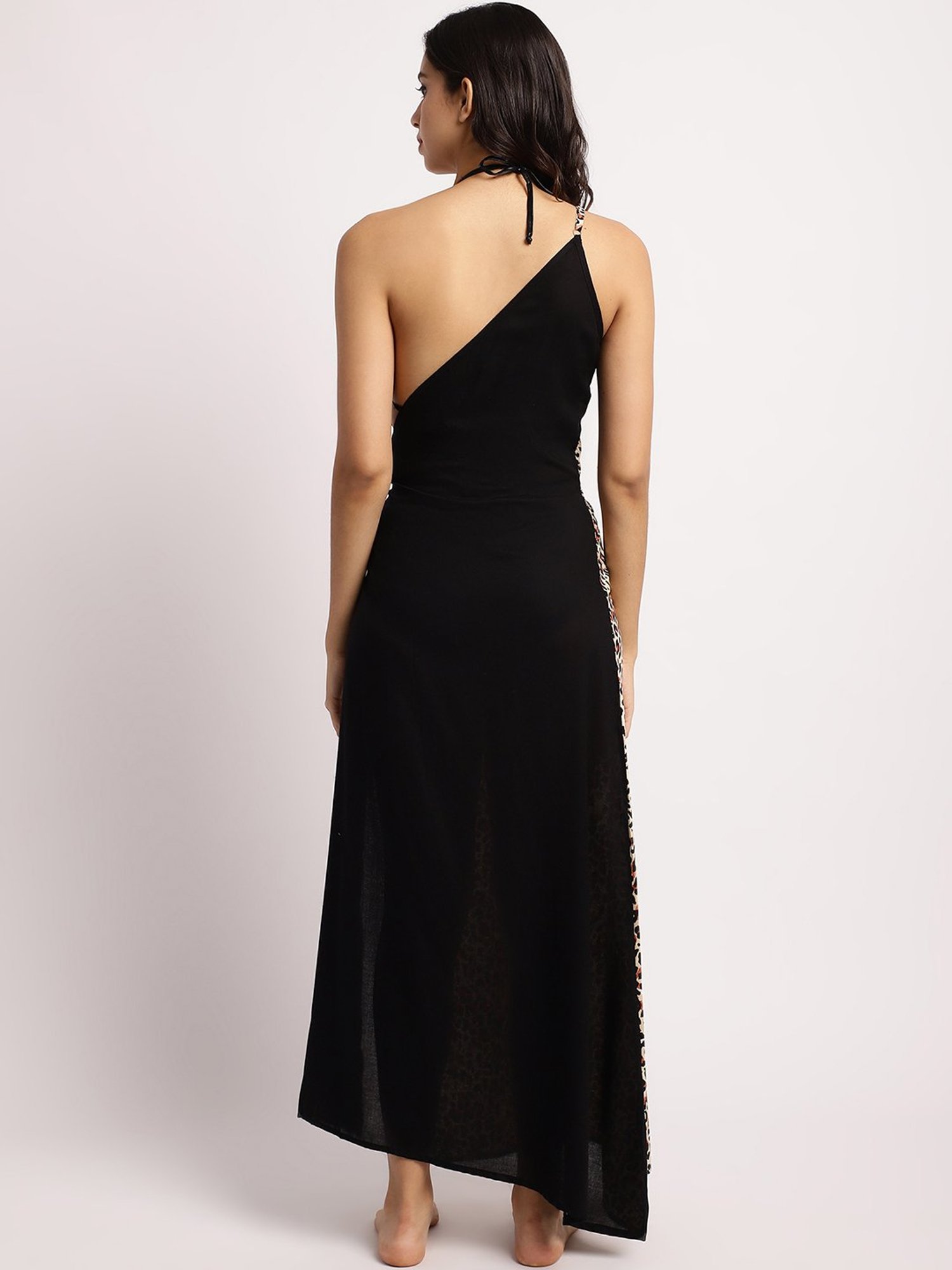 Erotissch Brown Animal Print Beachwear Dress