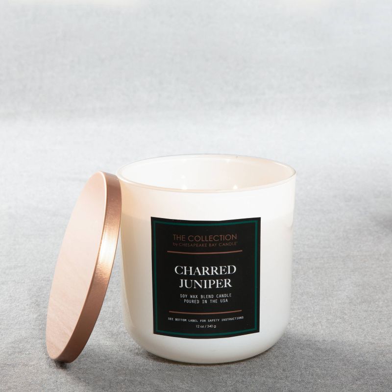 12oz Lidded Core Glass Jar 2-Wick Charred Juniper Candle - The Collection By Chesapeake Bay Candle