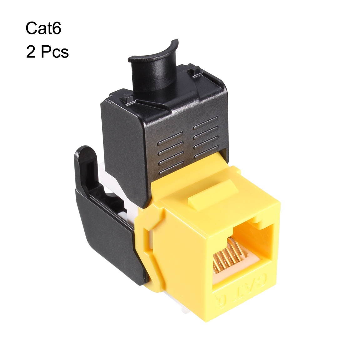 Cat6 110 Style Punch Down Keystone Jack, White, CAT 6, Rj45 90 Degree 50-Pack