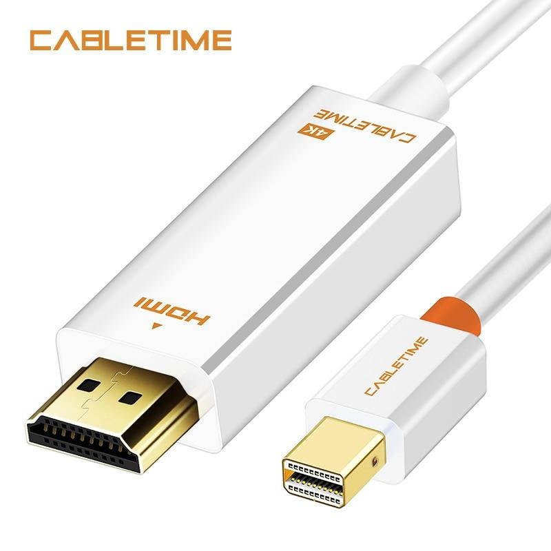 Cabletime Thunderbolt Mini DisplayPort dp to HDMI 4K Adapter HDMI Display Port Cable for 1080P TV Lenovo Computer MacBook N043
