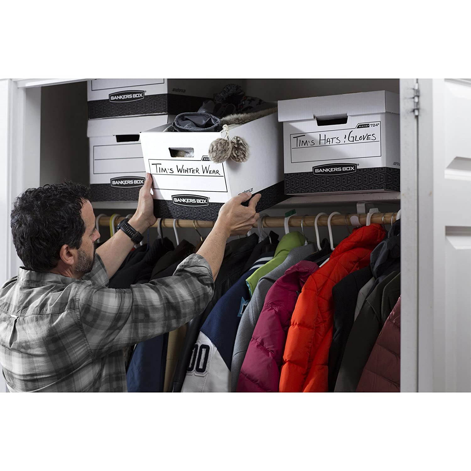 Bankers Box R-KIVE Heavy-Duty Storage Boxes, FastFold, Lift-Off Lid, Letter/Legal - 12-Pack