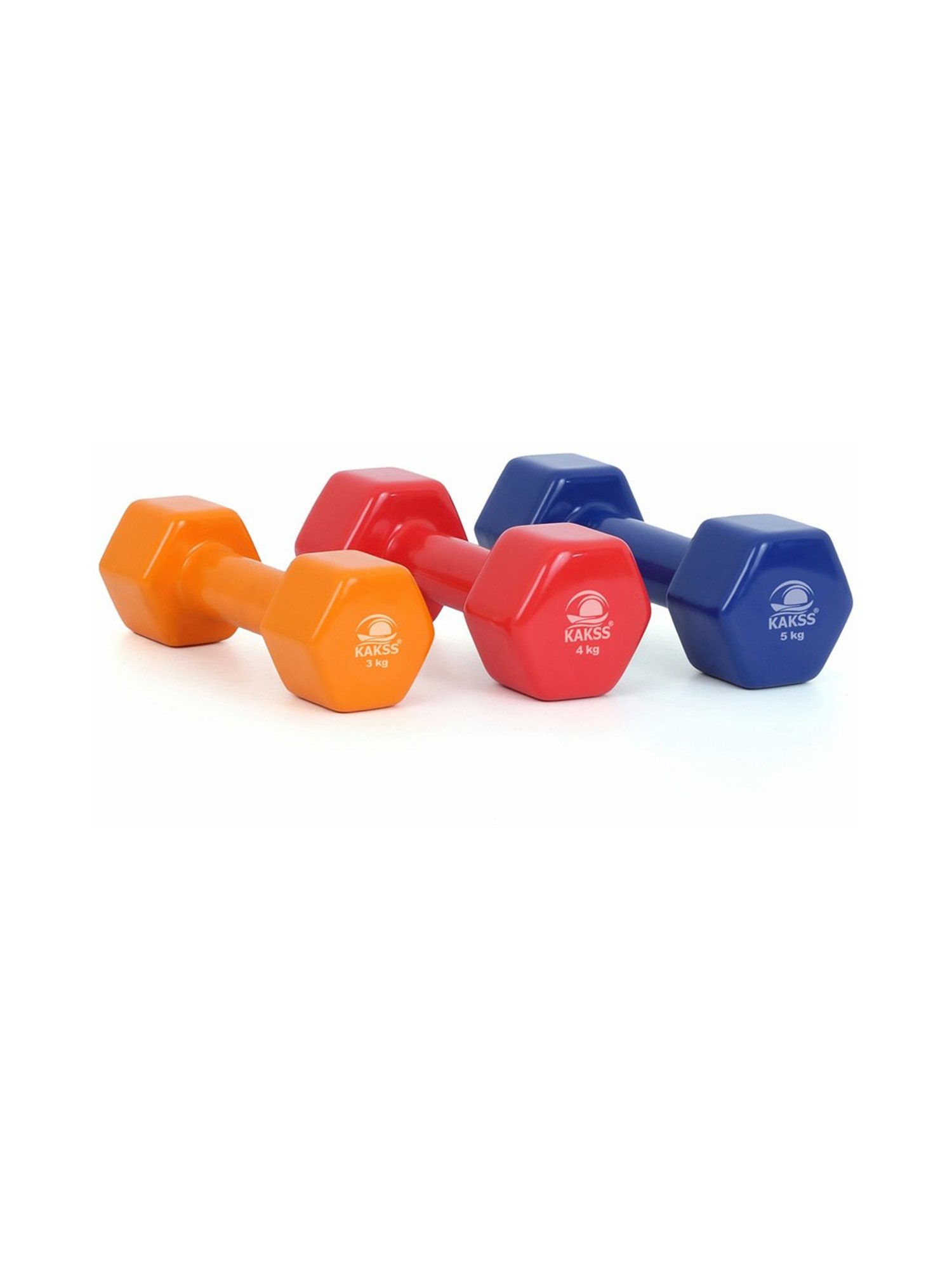KAKSS Cast Iron Vinyl Coated Dumbbells (Multicolor) Size - 24KG