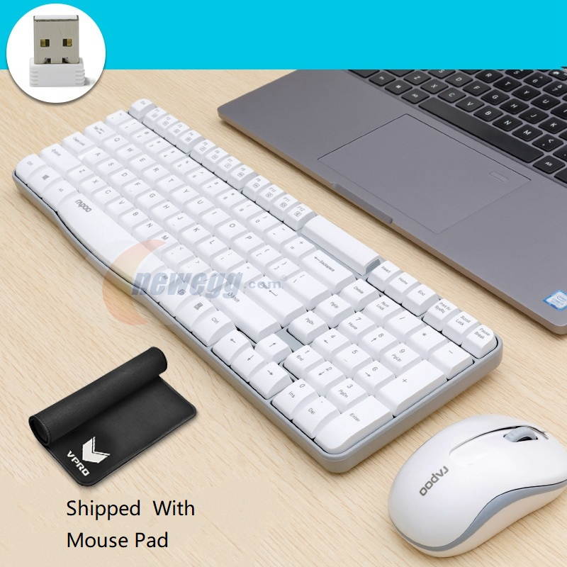Rapoo X1800S  Ergonomic Design, Classic Exterior Compact Layout Waterproof 2.4GHz Wireless Keyboard And Mouse Combo For Office And Game, Multimedia Function - Black
