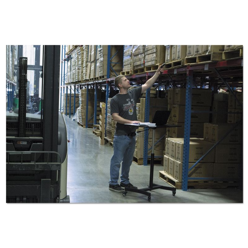 Victor High Rise Mobile Adjustable Sit-Stand Workstation 30 3/4 x 22 x 44 Black DC500