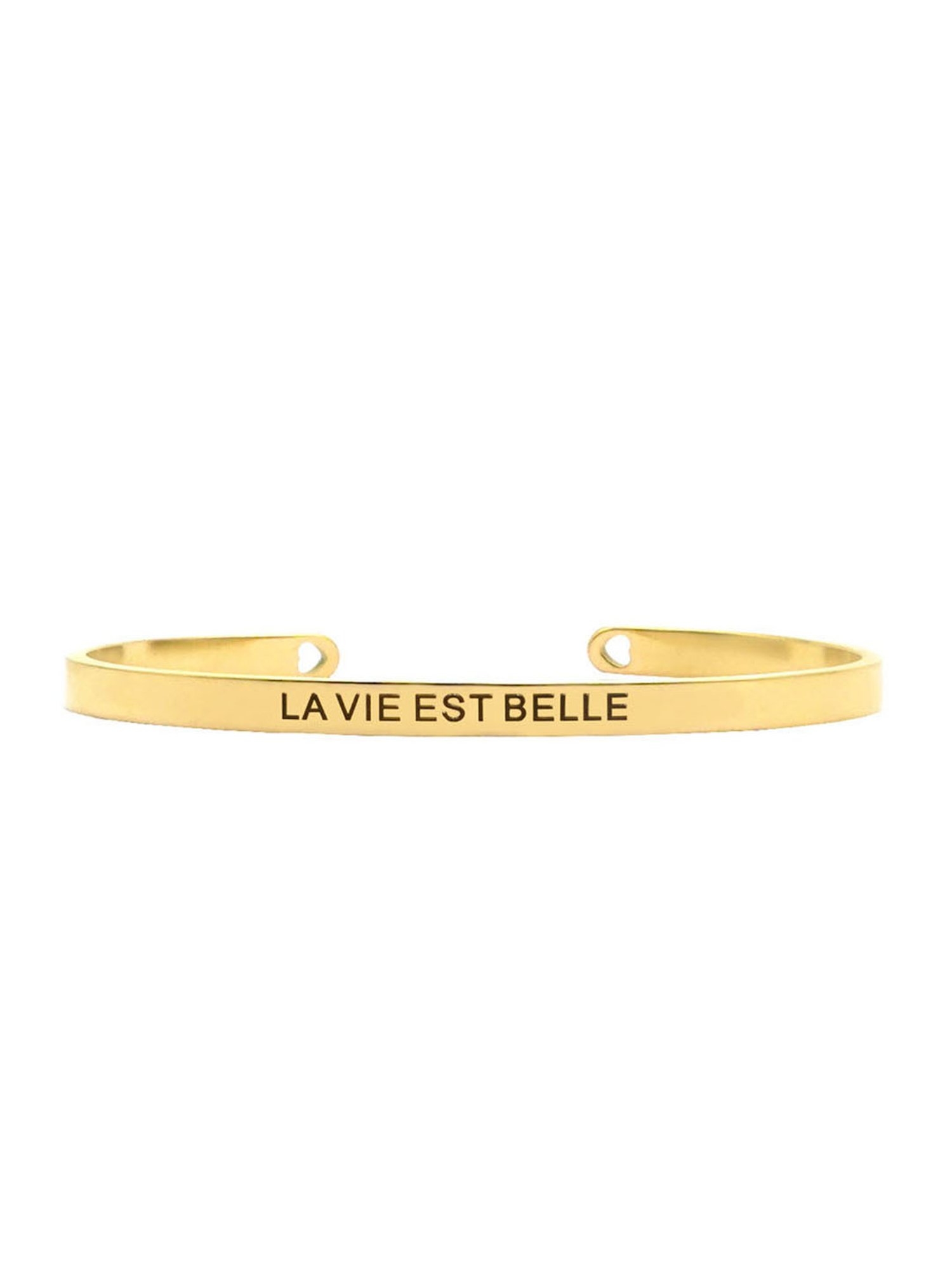 Joker & Witch La Vie Est Belle Gold Mantra Band Flexible fit Bracelet