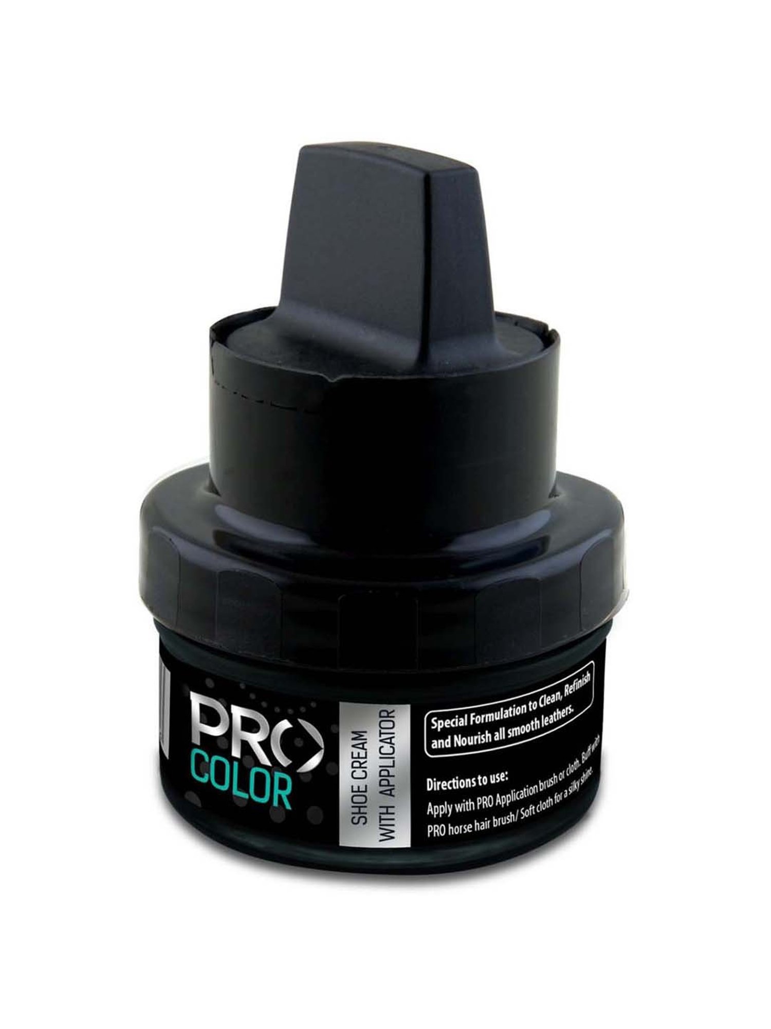 Pro Black Shoe Cream with Applicator for Smooth Leather Shoes (50ml)