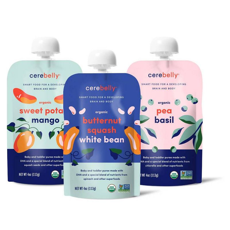 Cerebelly Clean Label Project Purity Award Winning, 8-9 Months Organic Baby Food  Variety pk