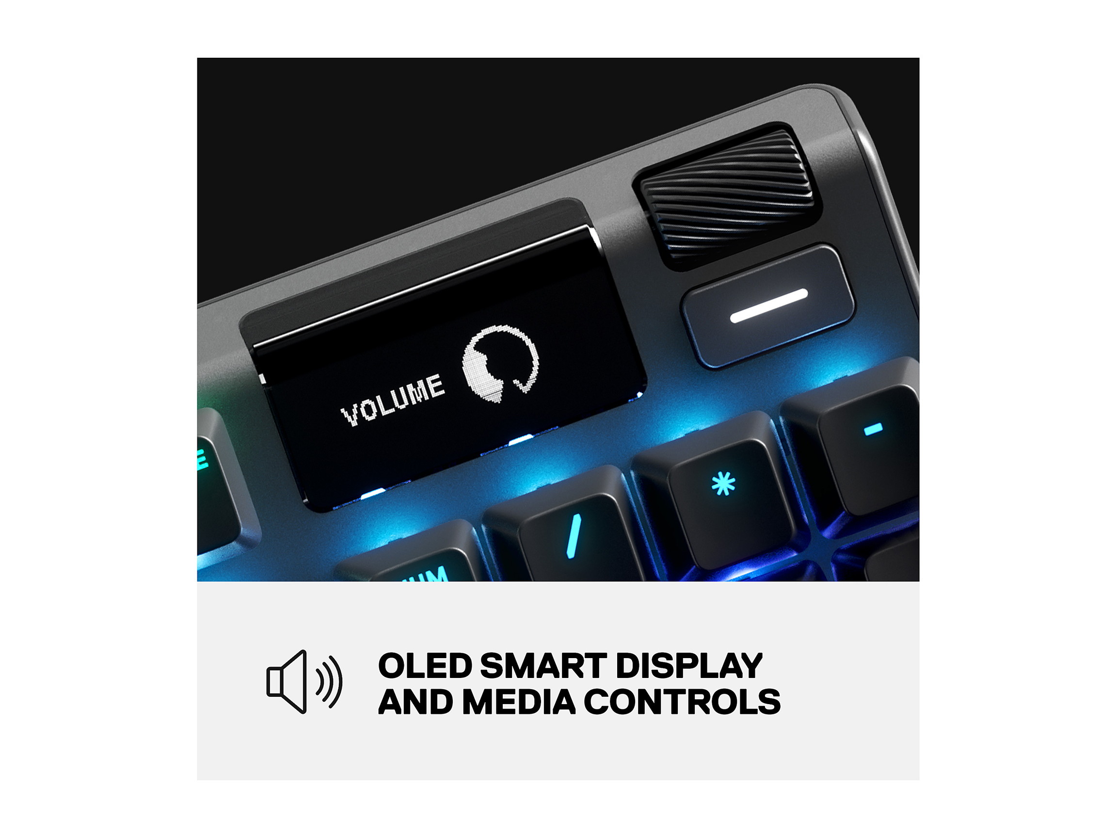 SteelSeries Apex 7 TKL Compact Mechanical Gaming Keyboard - OLED Smart Display - USB Passthrough and Media Controls - Linear and Quiet - RGB Backlit