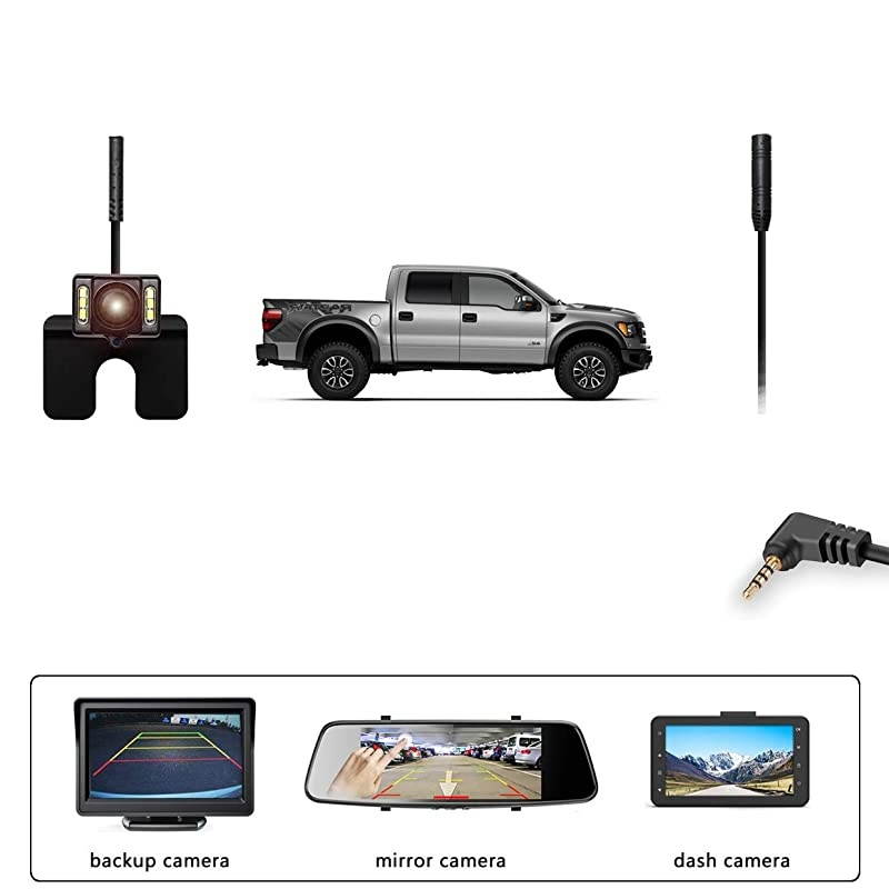 Dash Cam Rearview Backup Camera Extension Cord,2.5mm 9.8 Ft Male to Female Car Driving Recorder Reverse Camera Extension Cable by