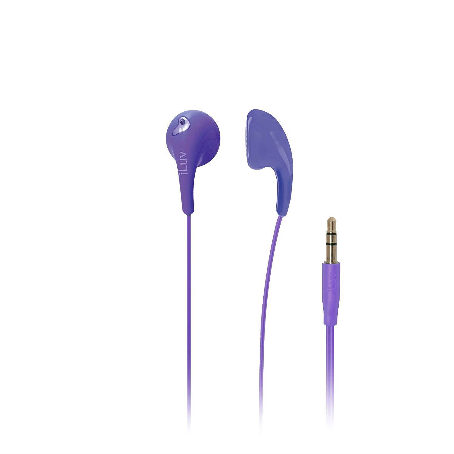 iLuv iEP205PUR Bubble Gum 2 Flexible, Jelly-Type Stereo Earphones - Purple