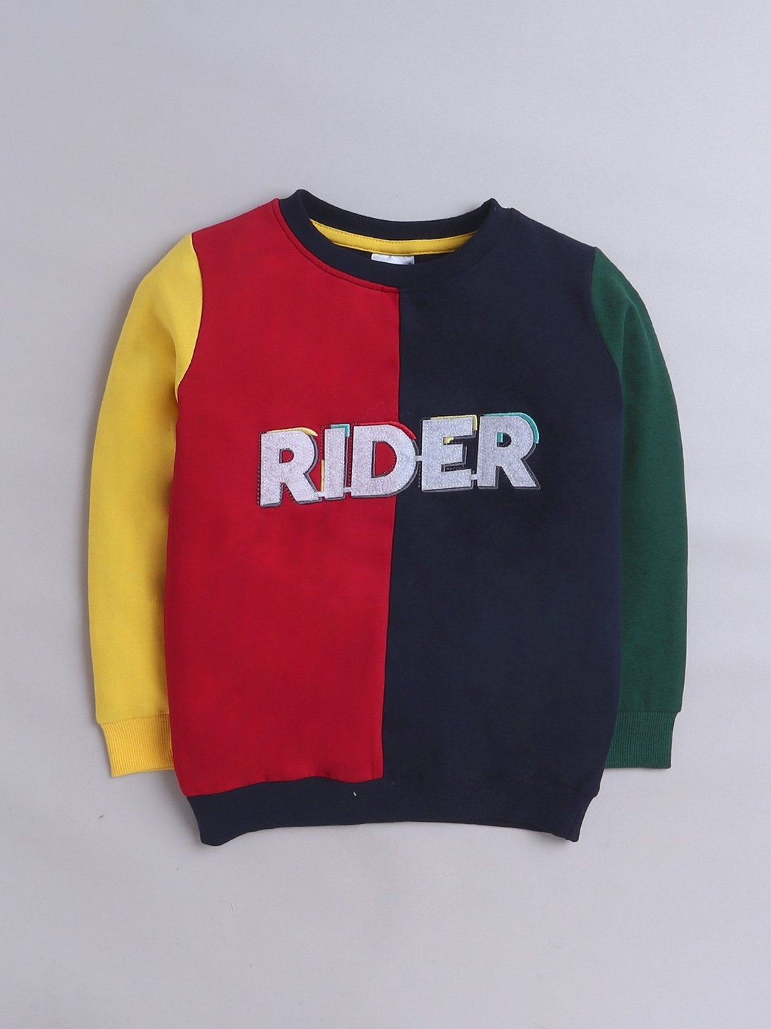 Bumzee Kids Multi Cotton Color Block Pattern Sweatshirt