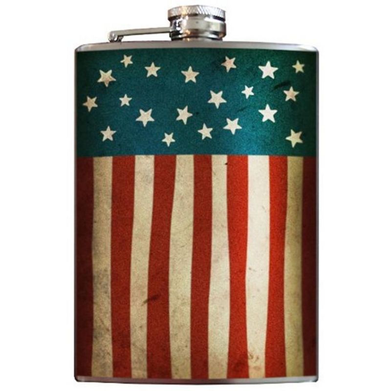 Trixie and Milo "Old Glory" 8oz Stainless Steel Flask