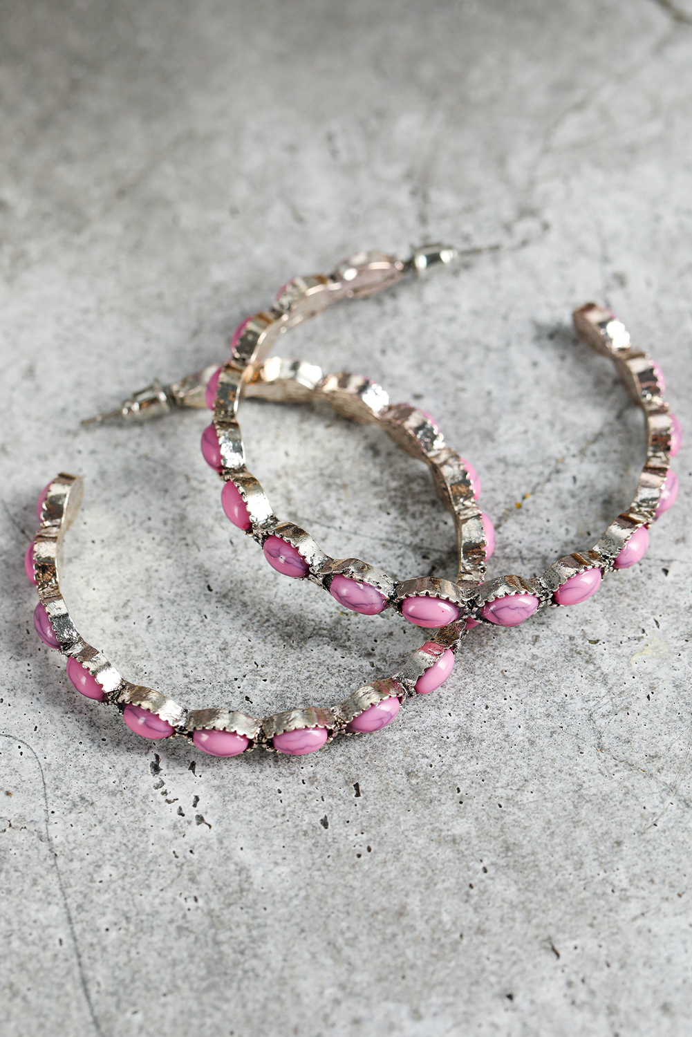 Gold Rhinestone Daisy Flowers Hoop Earrings