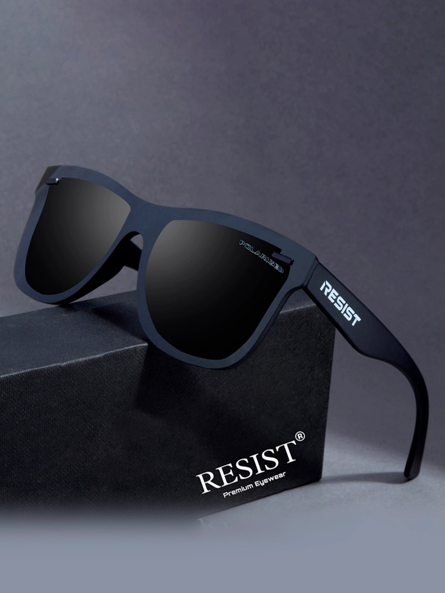 Resist Eyewear Black Polarized Unisex Sunglasses