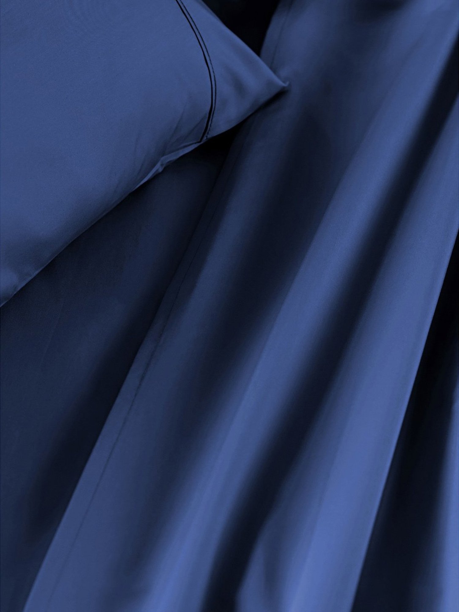 Maspar Colorart Eden Denim Blue 144 TC Cotton Single Bed Sheet With 1 Pillow Cover