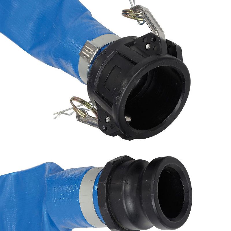 Apache 98138049 2 Inch Diameter 50 Foot Length 70 psi Polyester-Reinforced PVC Lay Flat Hose with Polypropylene Cam and Groove Connections, Blue