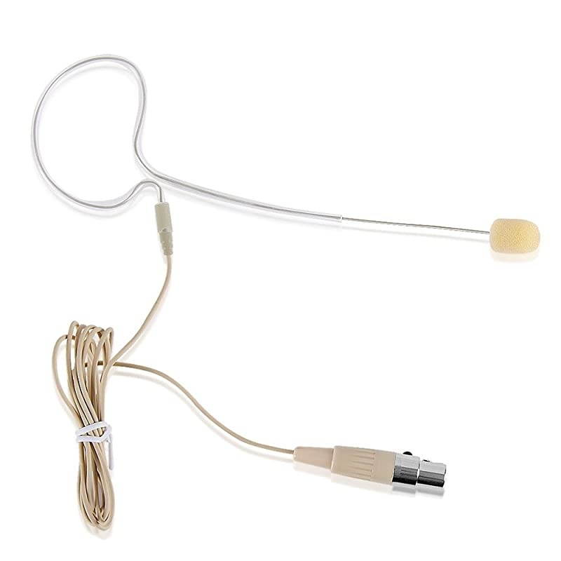 In Ear Back Electric Microphone Portable Omnidirectional Wired Headset Pro Voice Audio Condenser Mic with 4 Pin Mini XLR Cable Wire and Windscreen For Shure System  Pro PMEMS10 Skin Tone