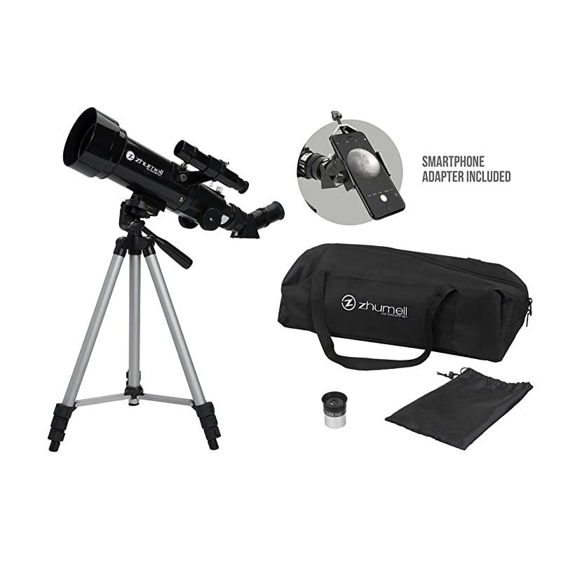 Z70 Portable Refractor w Tripod Phone Adapter Carry Bag Black