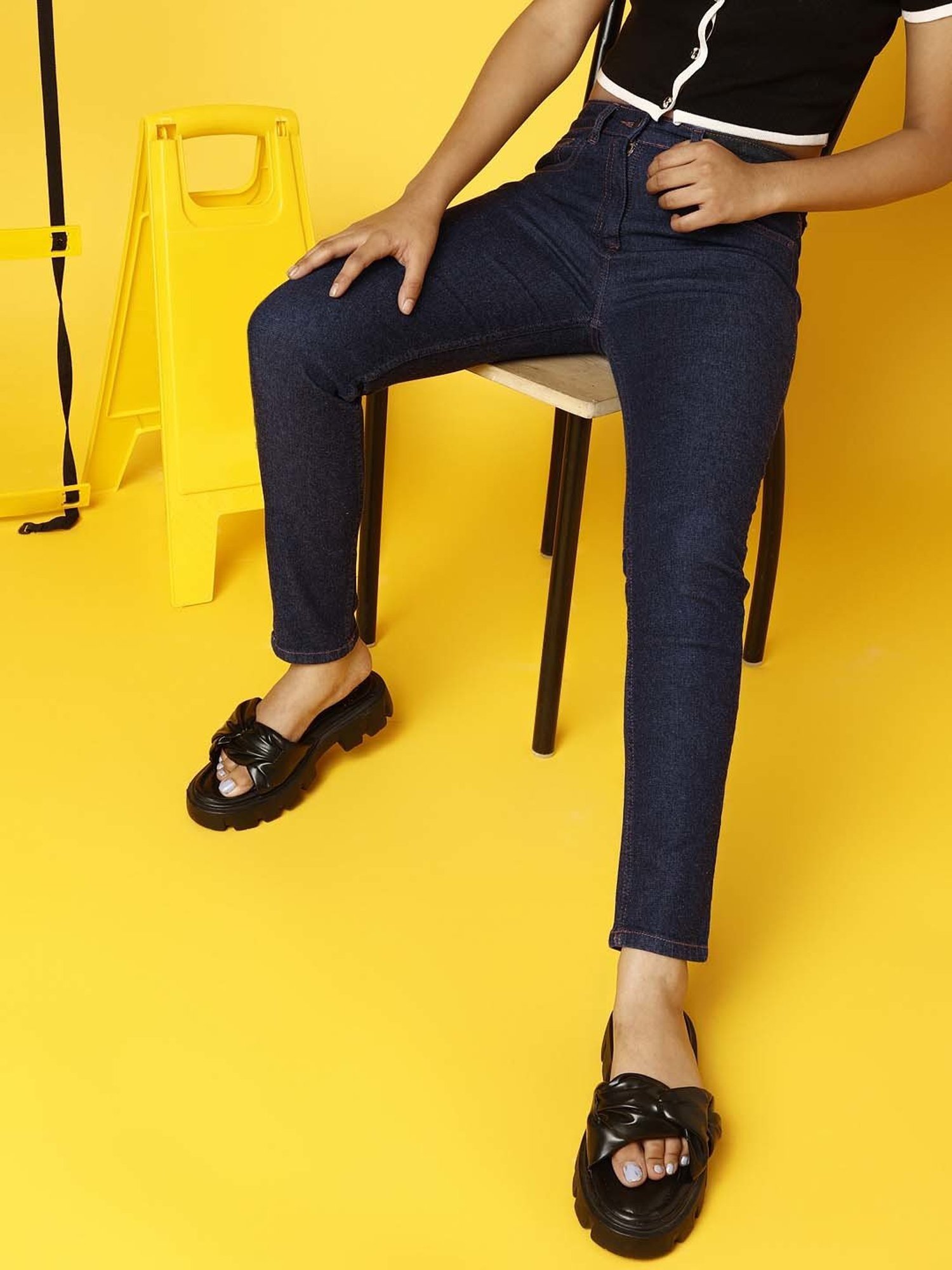 Tales & Stories Girls Blue Skinny Fit Jeans