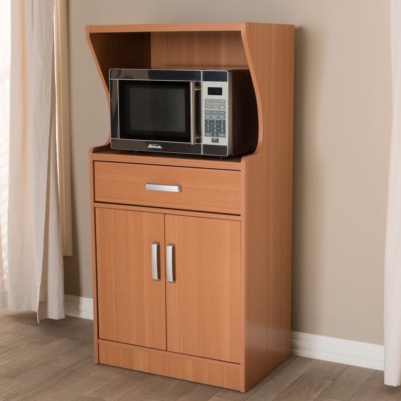 Lowell Modern and Contemporary Wood Finish Kitchen Cabinet Brown - Baxton Studio