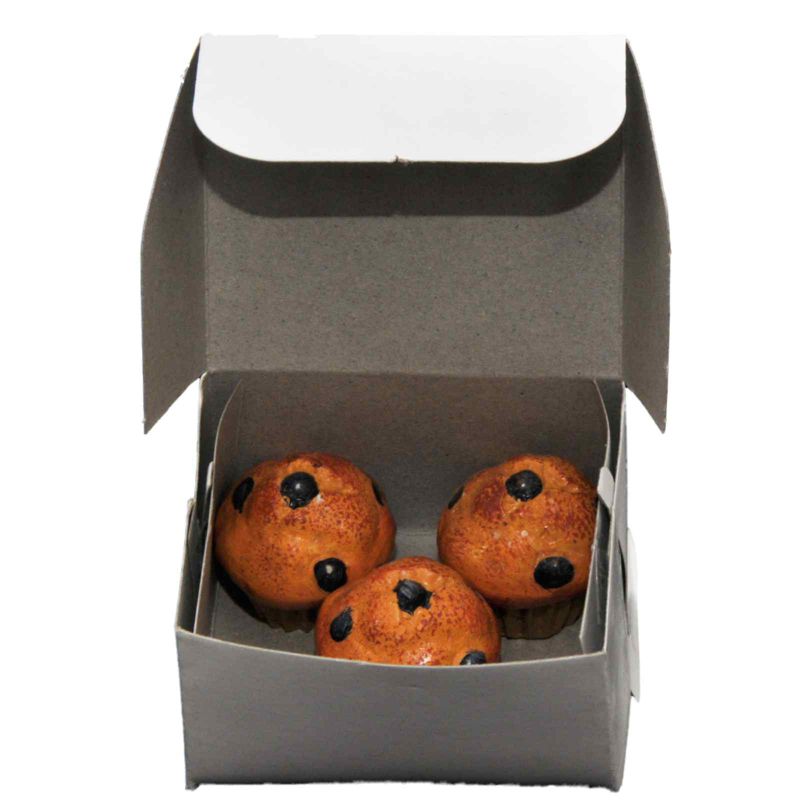 18" Doll Food Kitchen Accessories - American Bake Shop 3pc Blueberry Muffins & Box