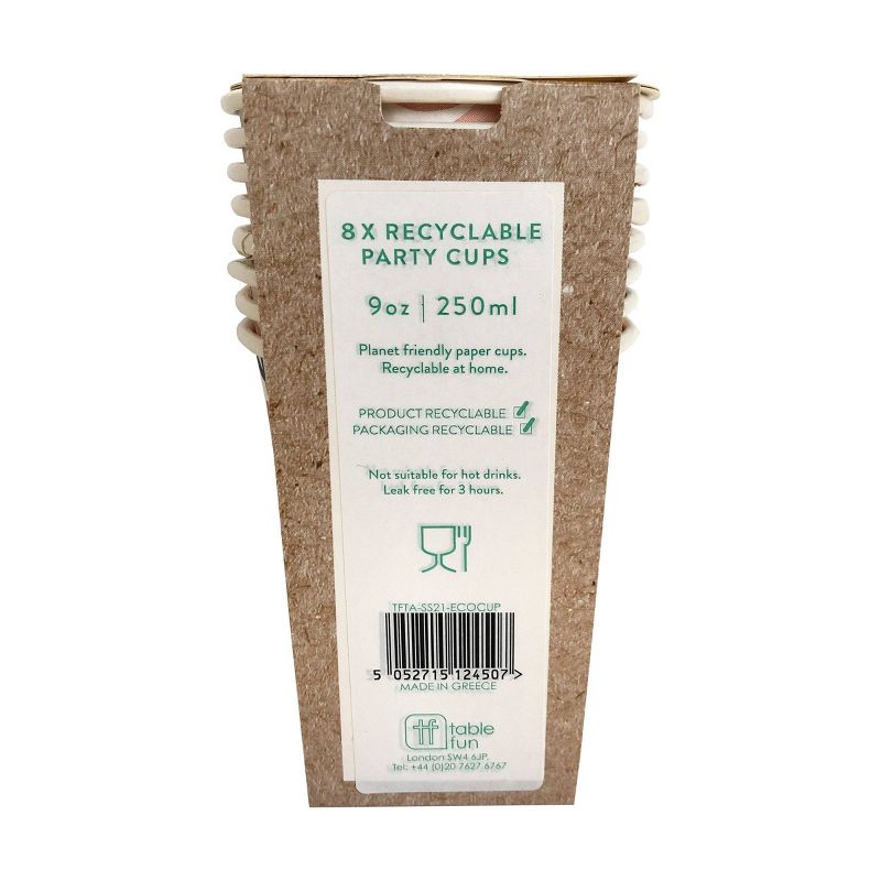 8pk Eco Party Disposable Drinkware Cups