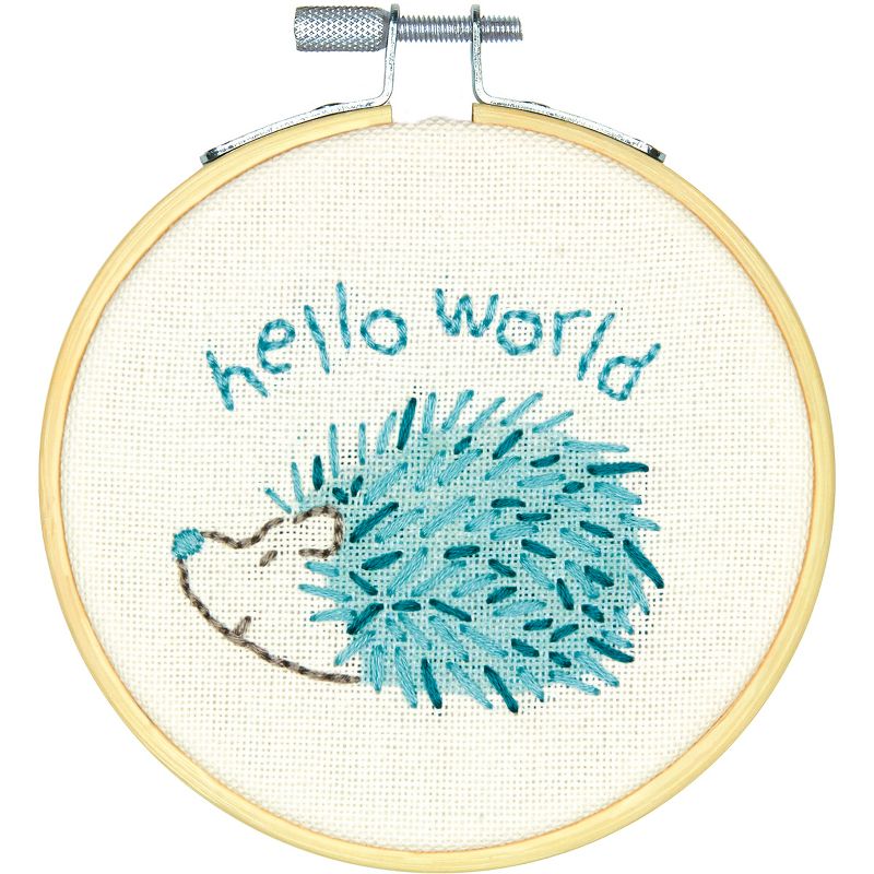 Dimensions Stamped Embroidery Kit 4" Round-Hello Hedgehog-Stitched In Thread