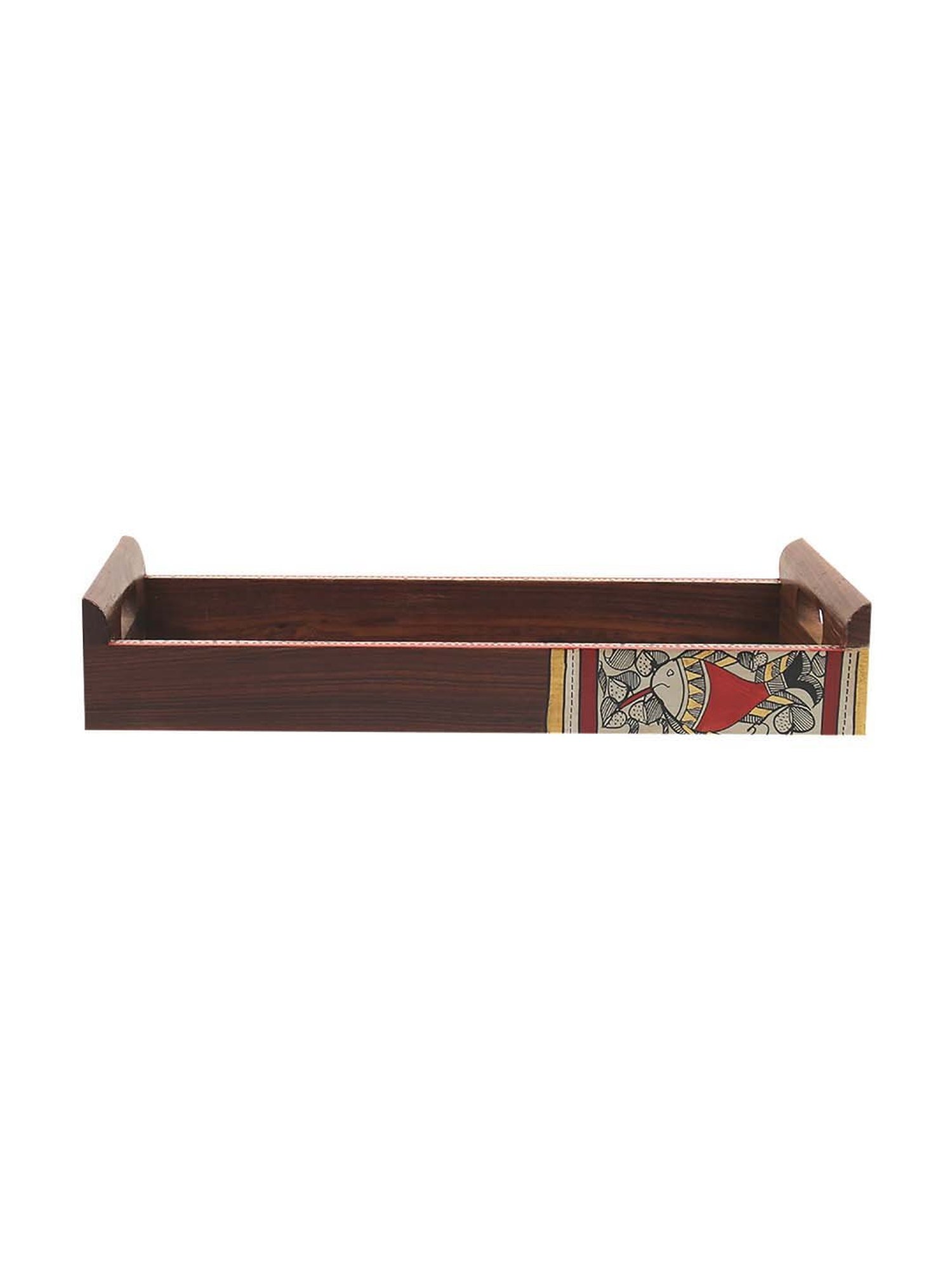 VarEesha Madhubani Work Sheesham Wood Serving Tray - Set of 1