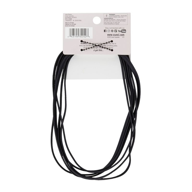 scunci Flat No Damage Elastic Headwraps Black - 6mm /6ct
