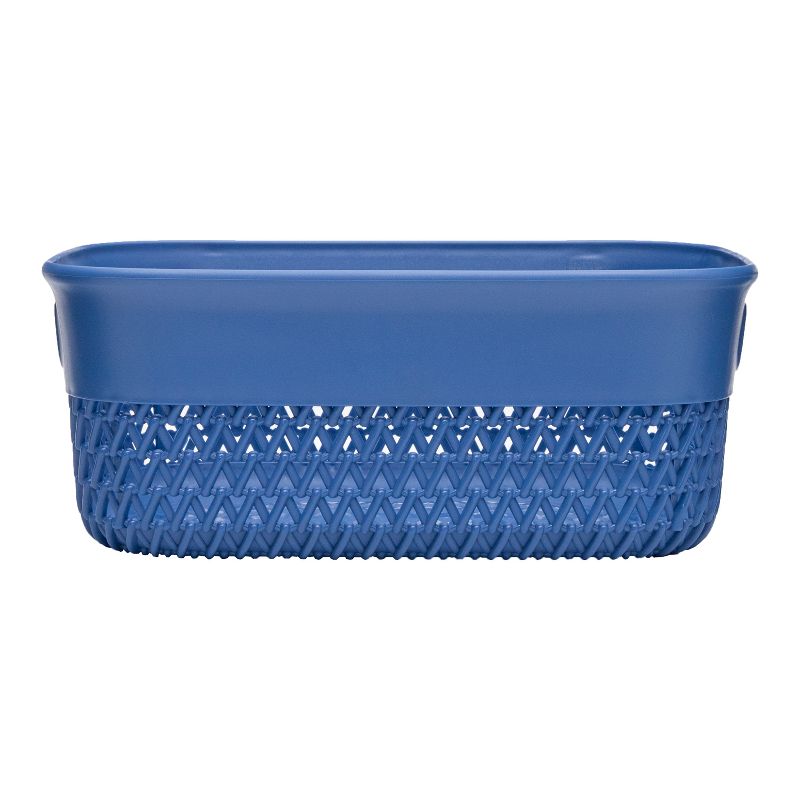 Life Story Lightweight Heavy Duty Storage Woven Basket 4 Quarts, Blue (14 Pack)