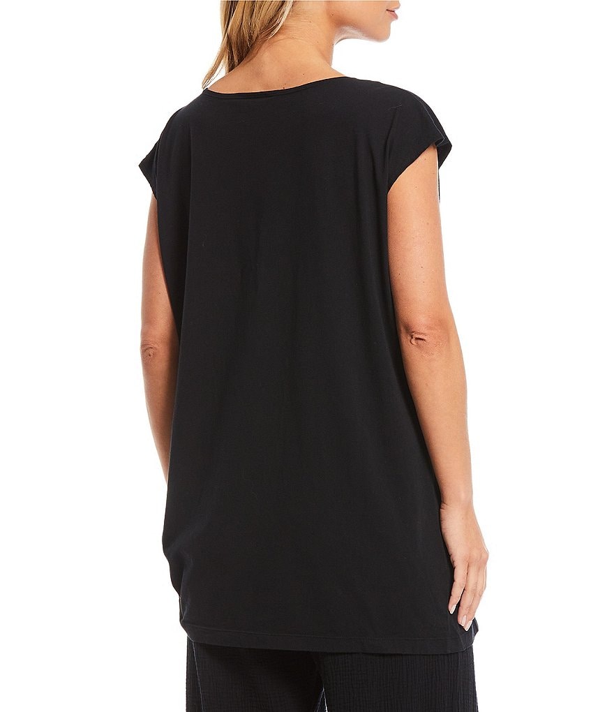 Bryn Walker Quinn Combed Cotton Cap Sleeve Side Ruched Tunic