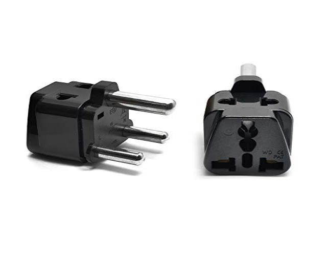 OREI 2 in 1 USA to South Africa Adapter Plug (Type M) - 2 Pack, Black