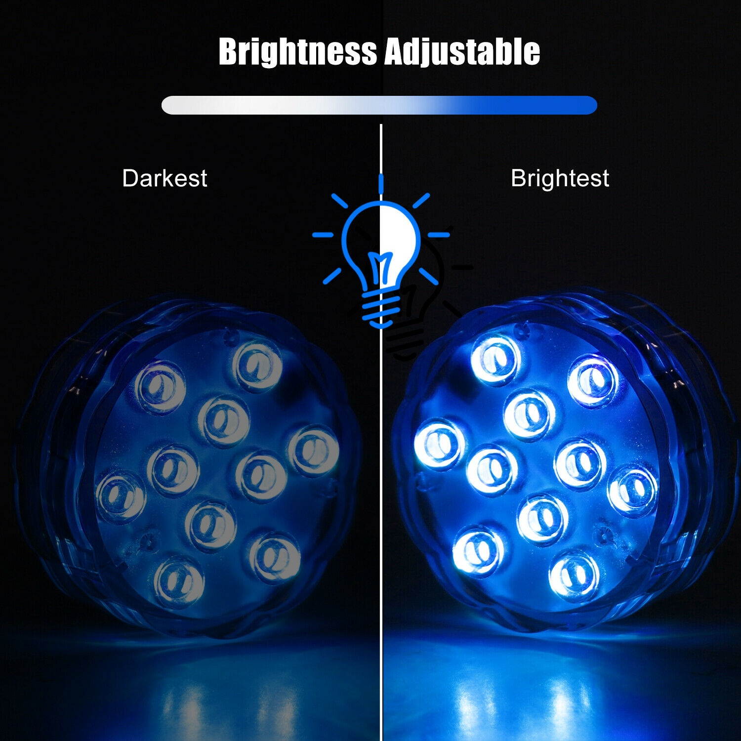 4-Pack Submersible LED Bulb Underwater Light Fountain Swimming Pool Lamp Remote