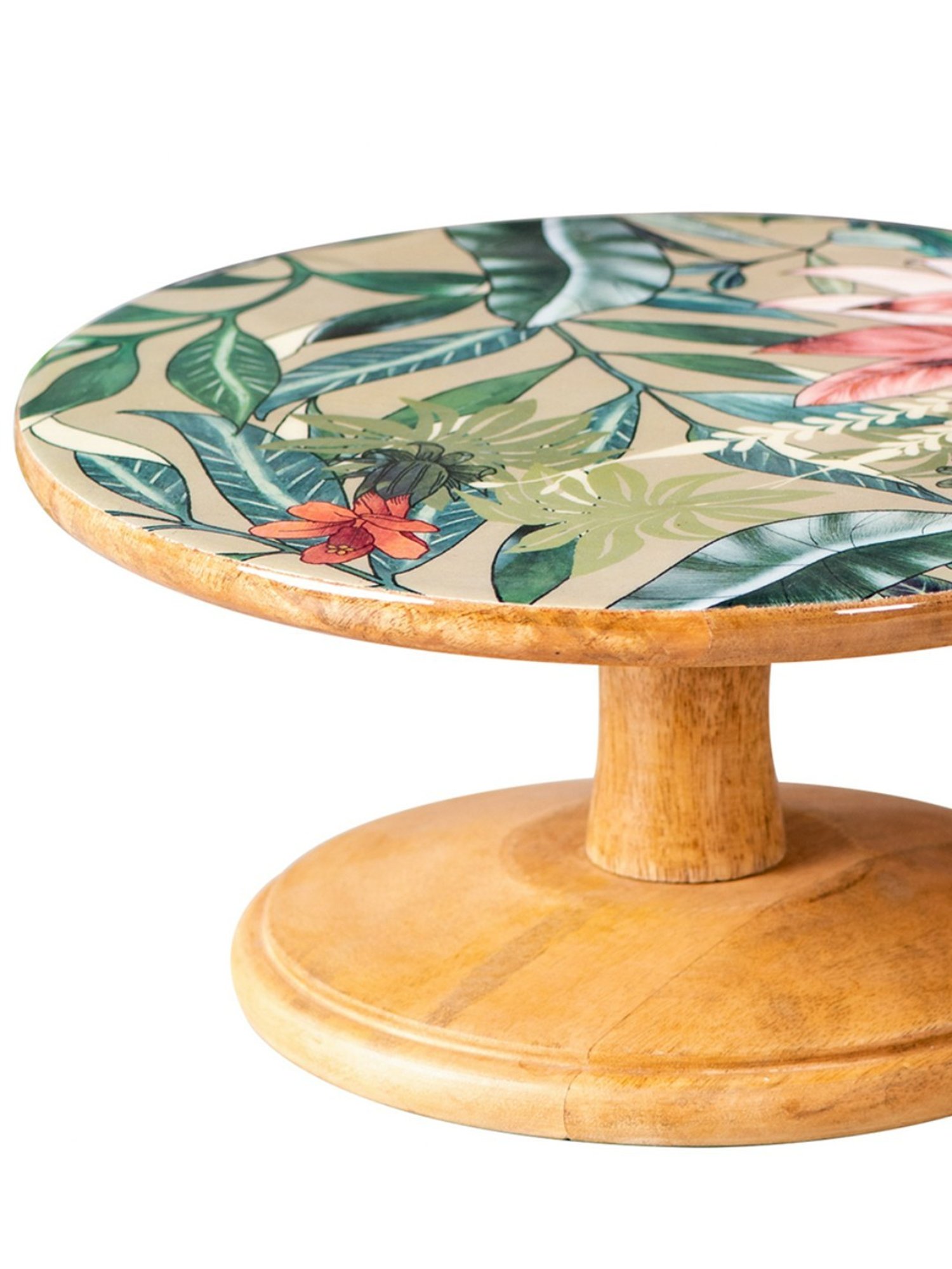 Nestroots Solid Green Mango Wood Cake Stand
