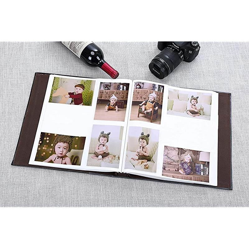 600 4x6 Photo Picutre Album Extra Large Capacity Leather Cover Photo Albums Holds 600 Horizontal and Vertical 4x6 Photos with White Pages for Wedding Family White