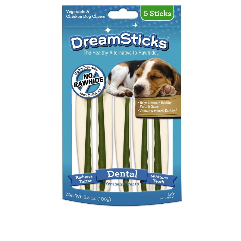 DreamBone Dental Sticks Dental Dry Dog Treats - 5ct