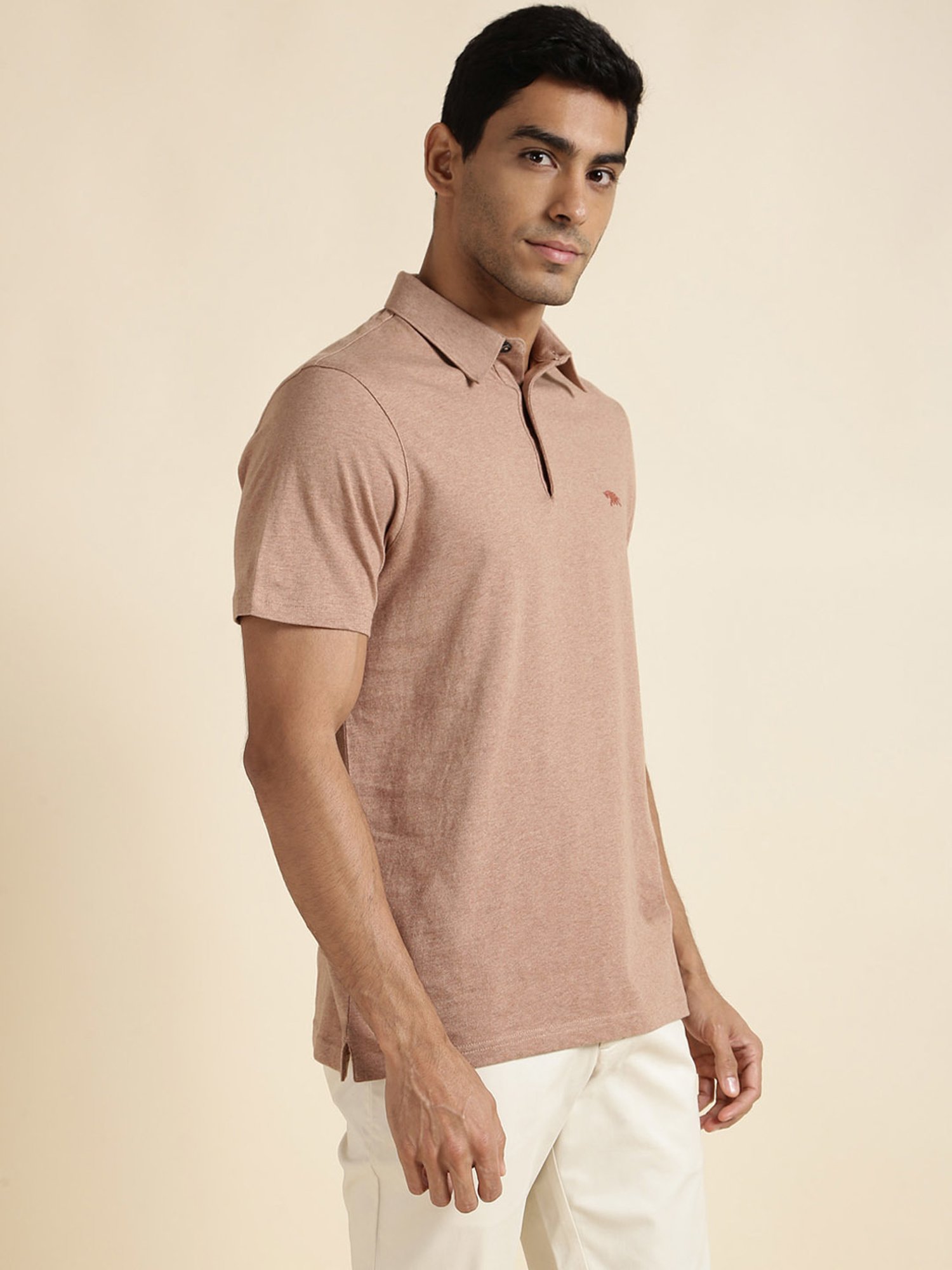 Andamen Khaki Regular Fit Polo T-Shirt