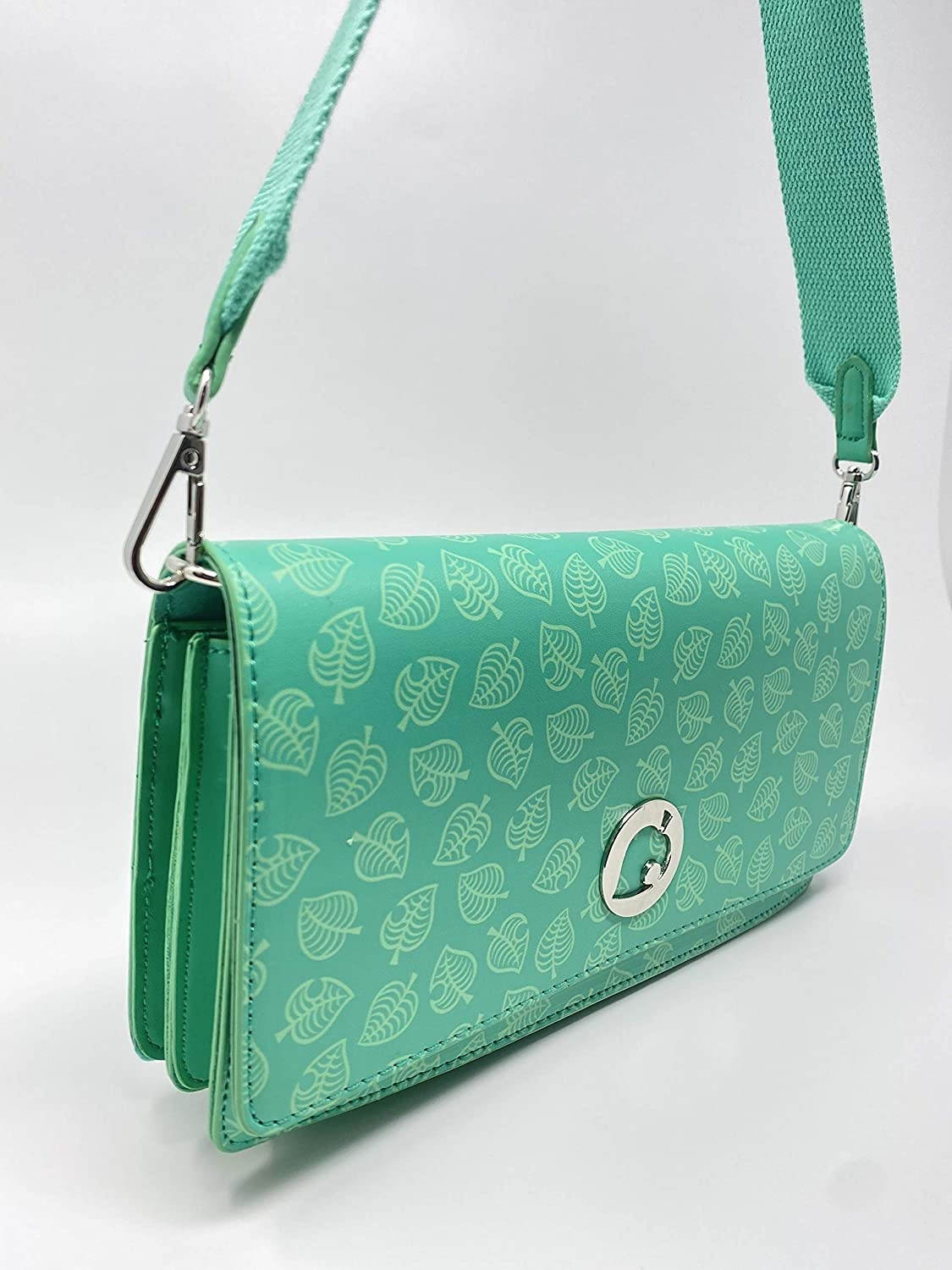 Controller Gear Animal Crossing: New Horizons Sling Bag for Women, Girl's, Kids. Nintendo Switch, Lite Case, Accessories, Travel Bag, Carrying Case. Teal Leaves. - Nintendo Switch - Nintendo Switch;